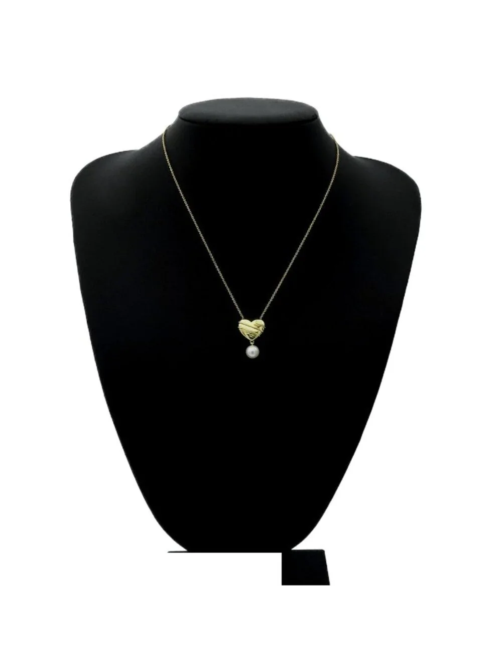 Tiffany & Co Heart Arrow Necklace Yellow Gold 18k Akoya Pearl Pendant